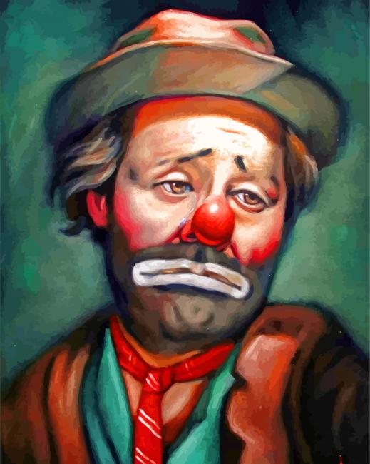 Sad Hobo Clown By Emmet Kelly Paint By Numbers - PBN Canvas