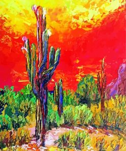 Saguaro Cactus National Park Art paint by number