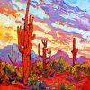 Saguaro Sunset paint by number