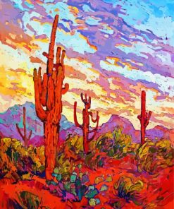 Saguaro Sunset paint by number