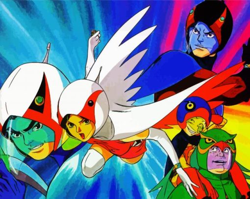 Science Ninja Team Gatchaman Anime paint by number