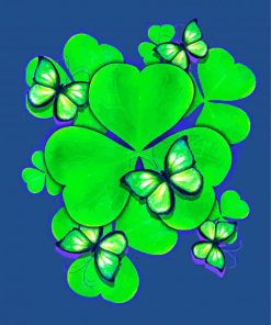 Shamrock And Butterflies paint by number