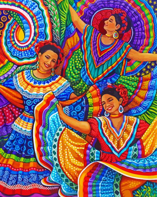 Spanish Fiesta Art Paint By Numbers - PBN Canvas