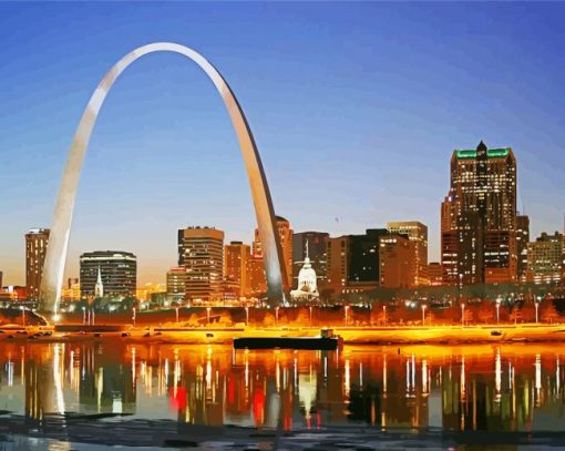 St Louis City Missouri paint by number