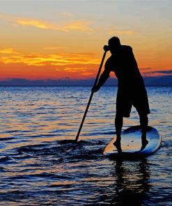 Stand Up Paddle In Sea paint by number