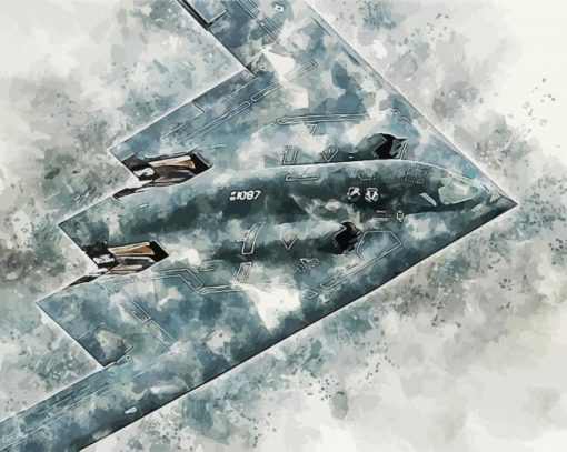Stealth Bomber Aircraft Art paint by number