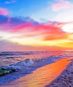 Sunset In Pensacola Beach paint by number