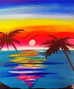 Sunset With A Rainbow Art paint by number