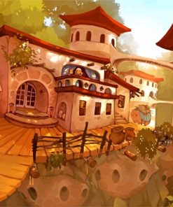 Tea House Illustration paint by number