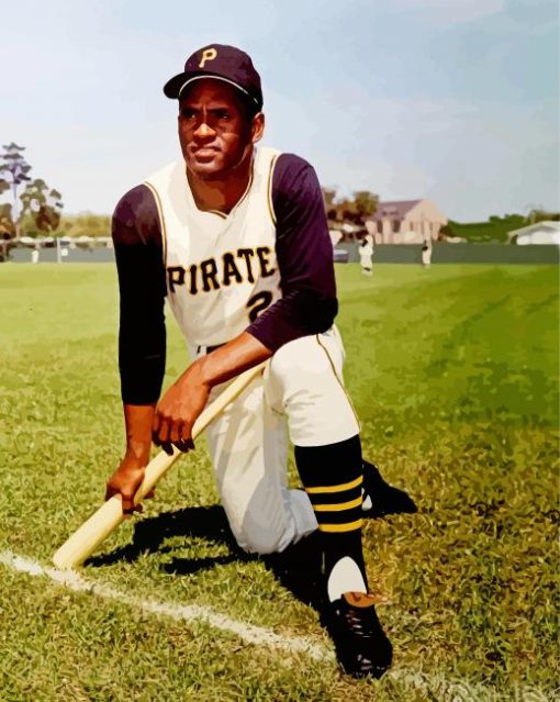 The Baseball Player Roberto Clemente paint by number