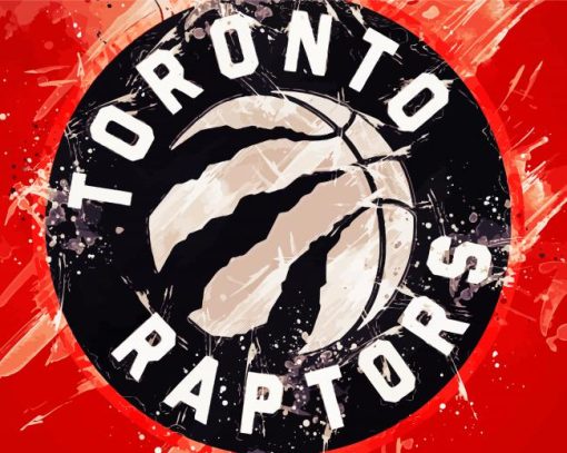 Toronto Raptor Basketball Logo paint by number