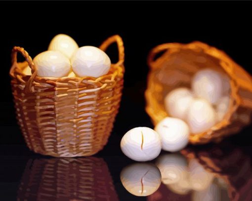 Two Baskets Of Chicken Eggs paint by number