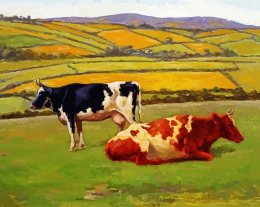 Two Cow In Farm paint by number