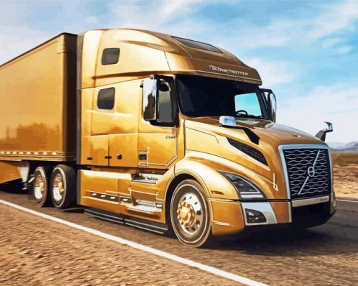 Volvo Semi Truck paint by number