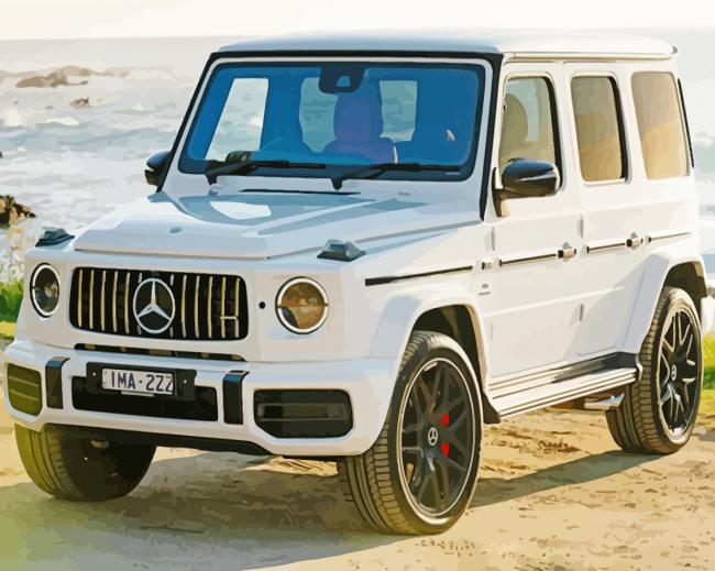 White G Wagon Car paint by number