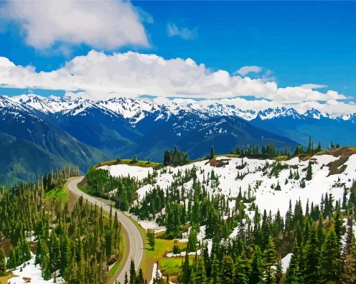Windy Road Hurricane Ridge paint by number