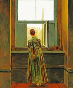 Woman At A Window By Caspar David Friedrich paint by number