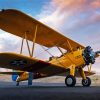 Yellow Biplane paint by number
