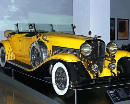 Yellow Duesenberg paint by number