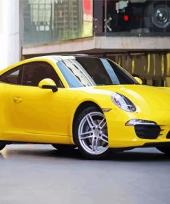 Yellow Porsche Car paint by number