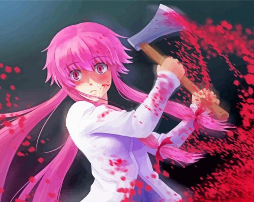 Yuno Gasai Future Diary paint by number