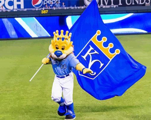 Aesthetic Baseball Royals Flag paint by number
