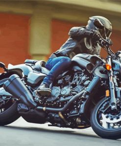 Black Yamaha VMAX Motorcycle paint by number