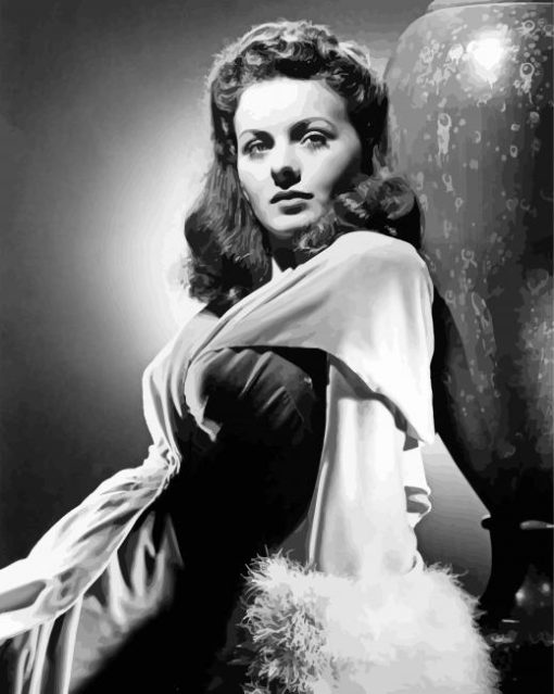 Black And White Jeanne Crain paint by number