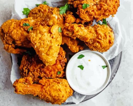 Buttermilk Fried Chicken paint by number