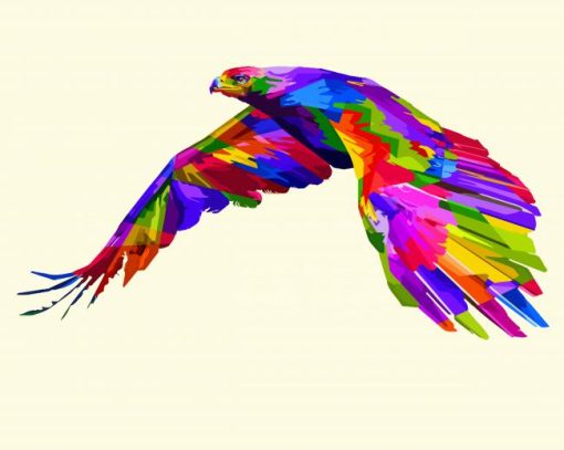 Colorful Flying Eagle paint by number