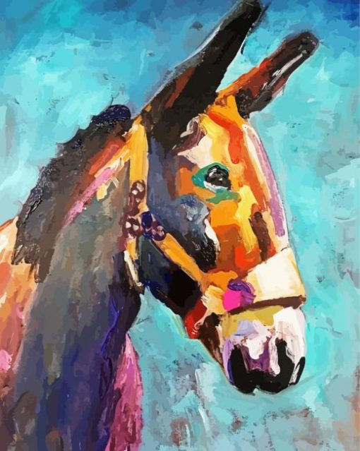 Colorful Mule Head By Susan Elizabeth paint by number
