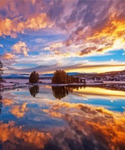 Dream Lake Colorado At Sunset paint by number