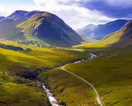 Glencoe Scotland paint by number