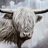 Grey Domestic Yak Art paint by number