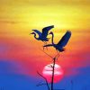 Heron Birds Silhouette paint by number