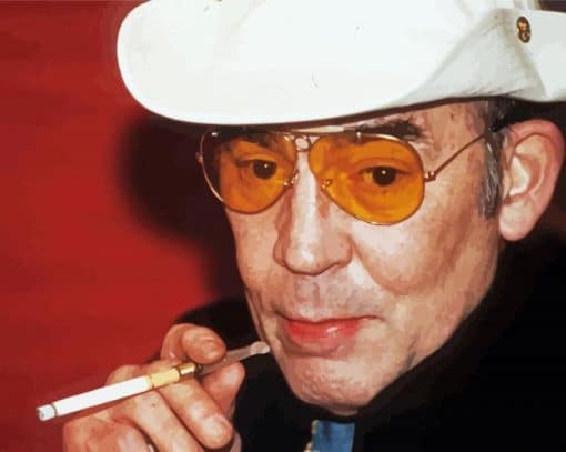 Journalist Hunter S Thompson paint by number
