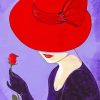Lady In Flirty Red Hat paint by number
