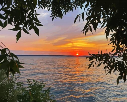 Lake Simcoe Sunset paint by number