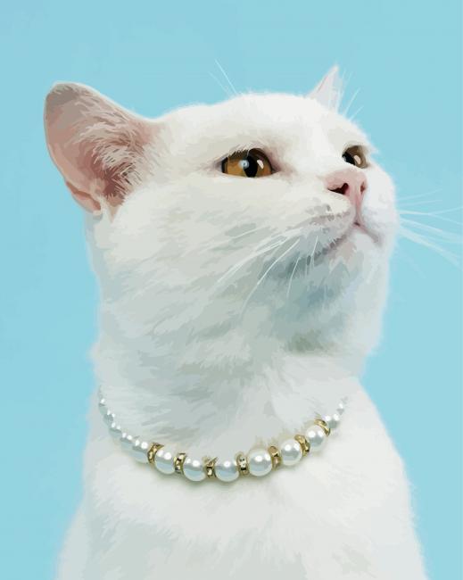 Luxurious Pearl Pet Cat paint by number