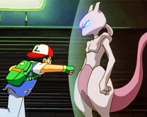 Mewtwo And Ash paint by number