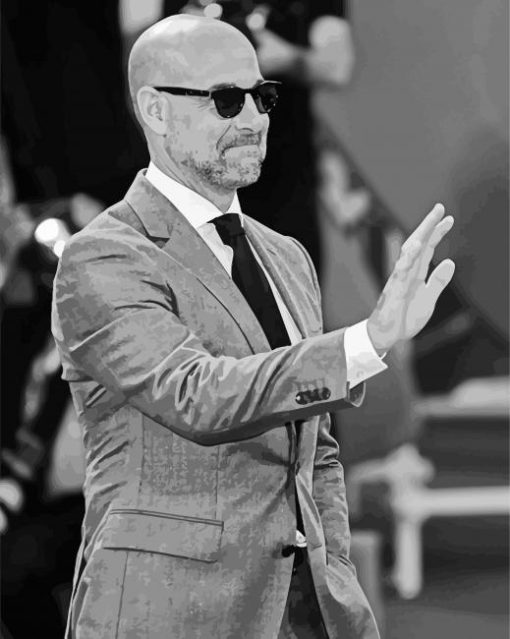 Monochrome Stanley Tucci paint by number