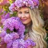 Purple Floral Blond Woman paint by number