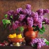 Purple Flowers Still Life paint by numbers