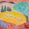 Sheep And Chickens In A Landscape By Milton Avery paint by number