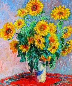 Sunflower In Vase By Claude Monet paint by number