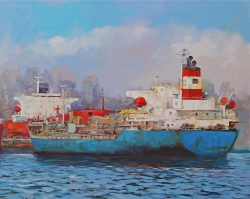 Tanker Ships Art paint by number