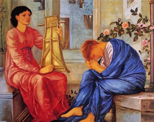 The Lament By Edward Burne Jones paint by number