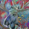 Abstract Moose paint by number