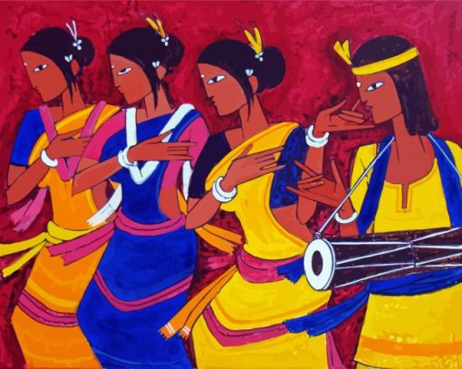 Abstract Indian Women paint by number