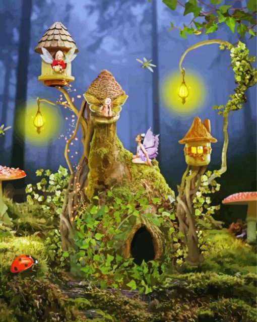 Aesthetic Fairy Houses paint by number